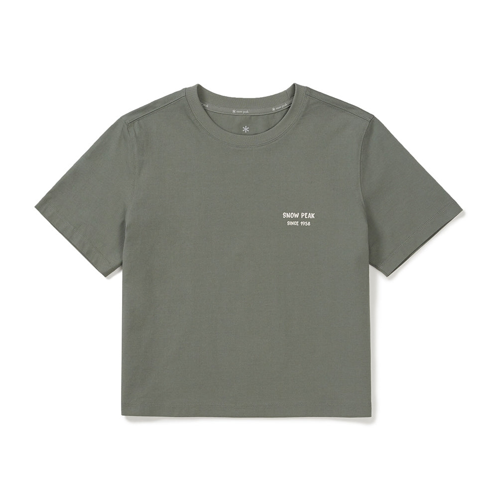 코튼 여성 크롭 반팔 티셔츠 Light Khaki