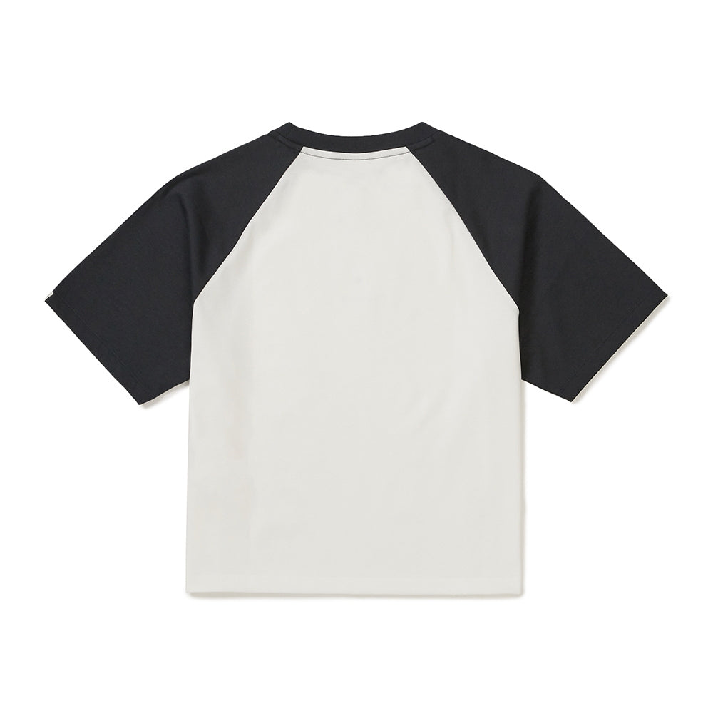 에어로쿨 여성 배색 크롭 반팔 티셔츠 Dark Navy