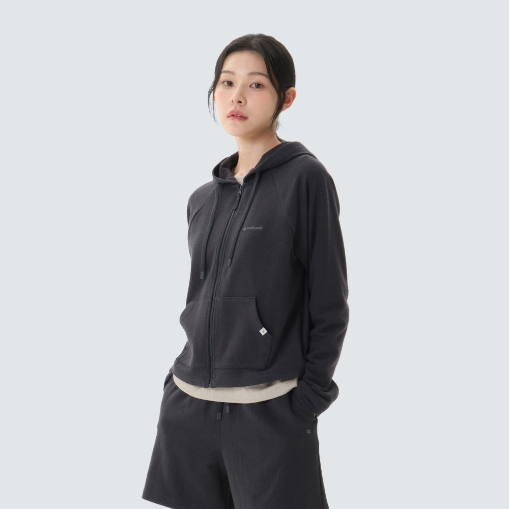 테리 여성 후드 집업 Charcoal