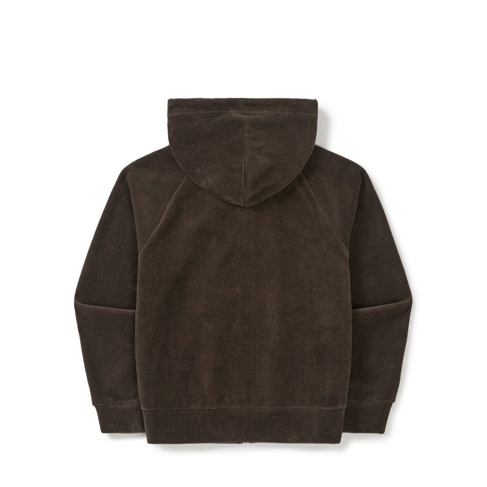 코듀로이 여성 세미크롭 후드 집업 Choco Brown