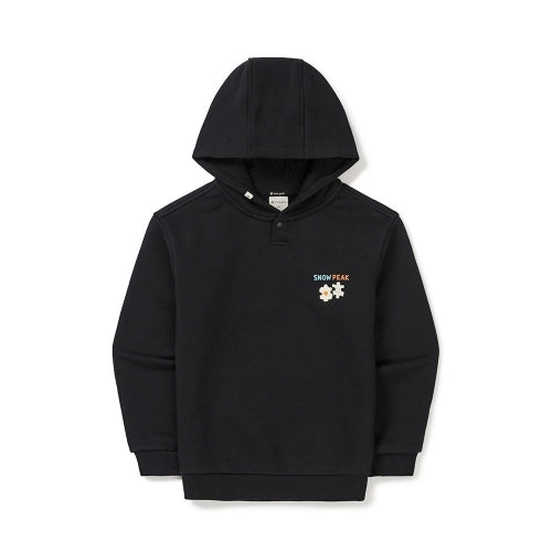 키즈 그래픽 후드 티셔츠 Black