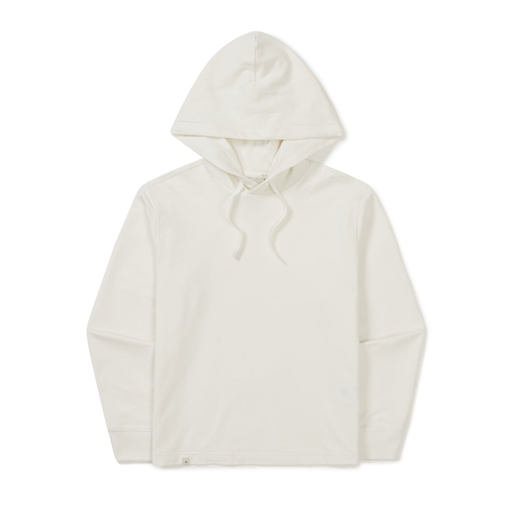 베이직 여성 세미크롭 후드 티셔츠 Cream