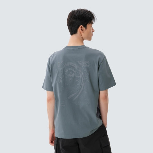 코튼 발포 그래픽 반팔 티셔츠 Pastel Blue