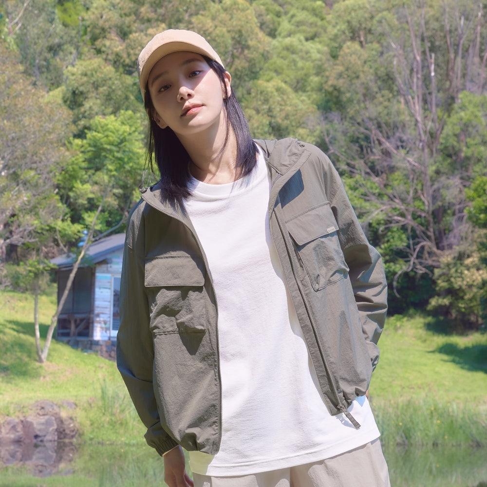 루트 여성 포켓 바람막이 Vintage Gray