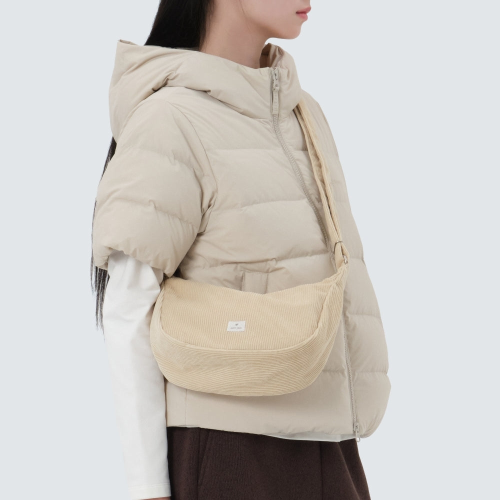 코듀로이 스몰 호보백 Light Beige