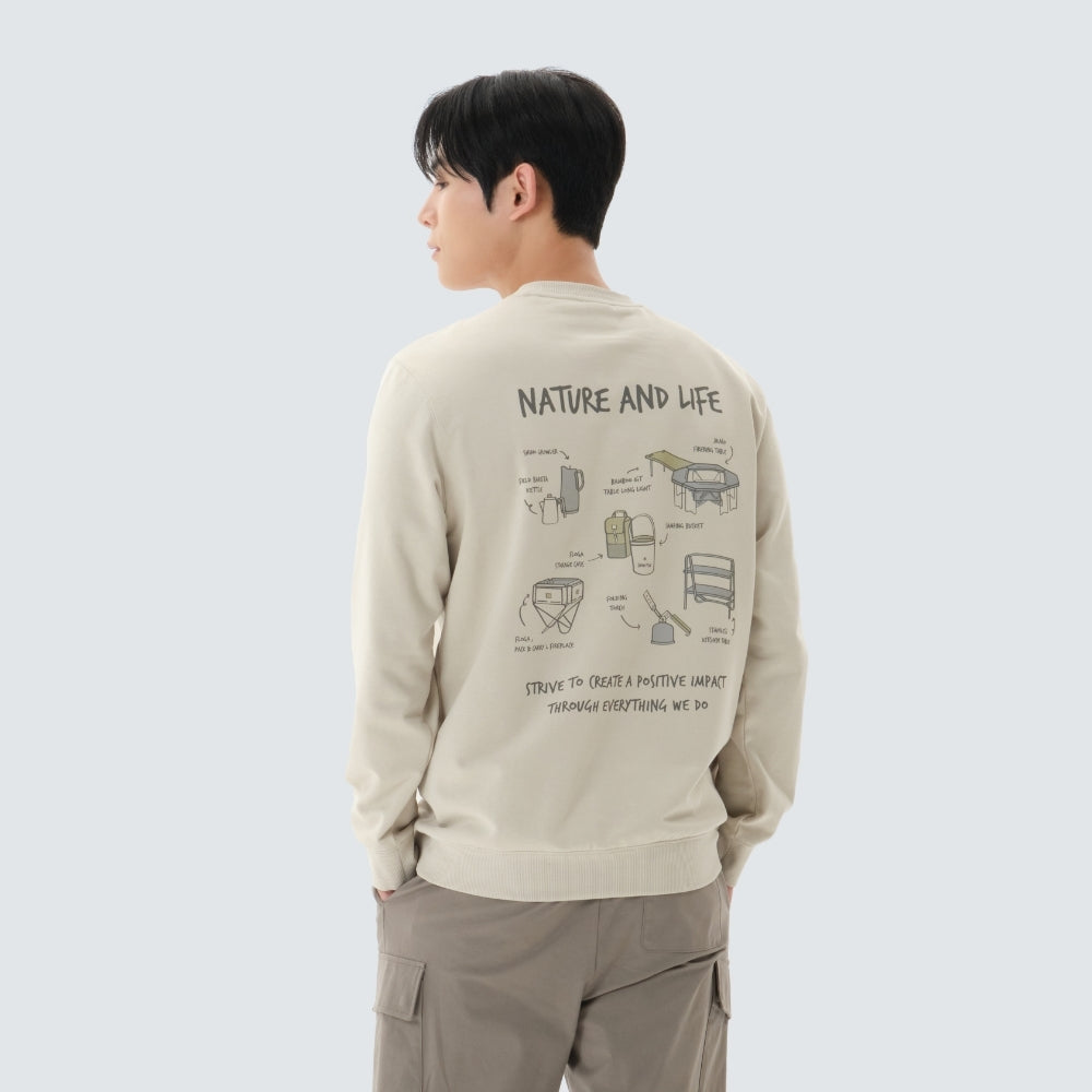 기어 그래픽 맨투맨 Light Beige
