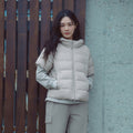 랜드에어 여성 반팔 후드 경량 다운 자켓 Light Beige