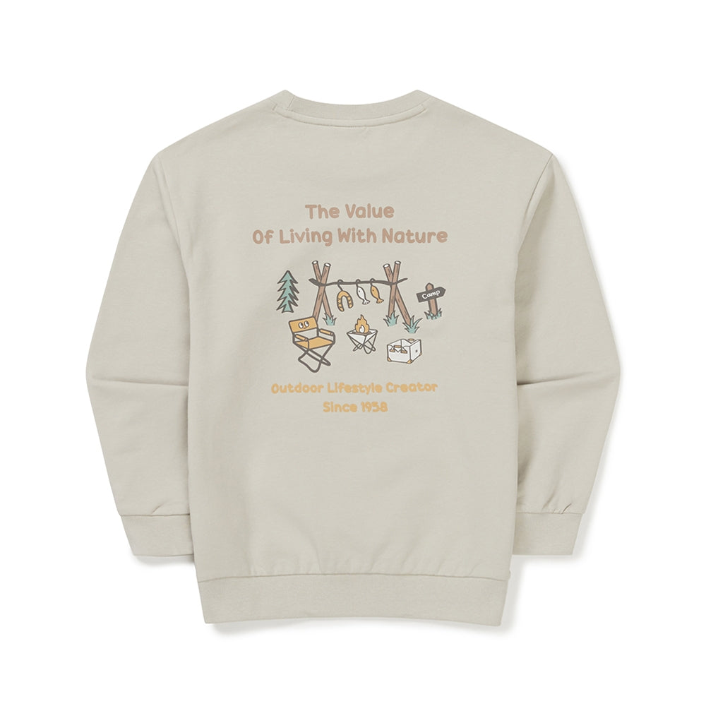 키즈 캠핑 맨투맨 Light Beige