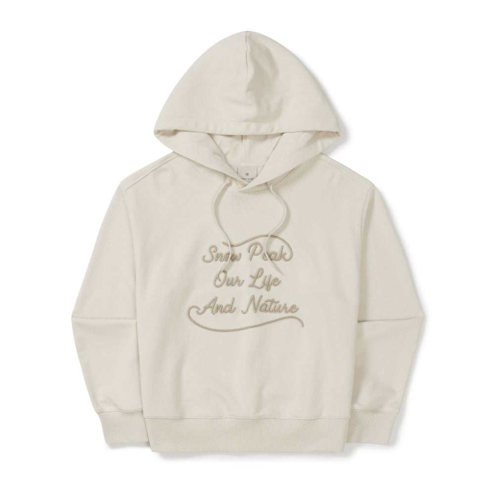여성 레터링 세미크롭 후드 티셔츠 Sand Beige