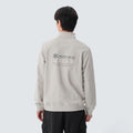 랜드 우븐 패치 반집업 맨투맨 Light Beige