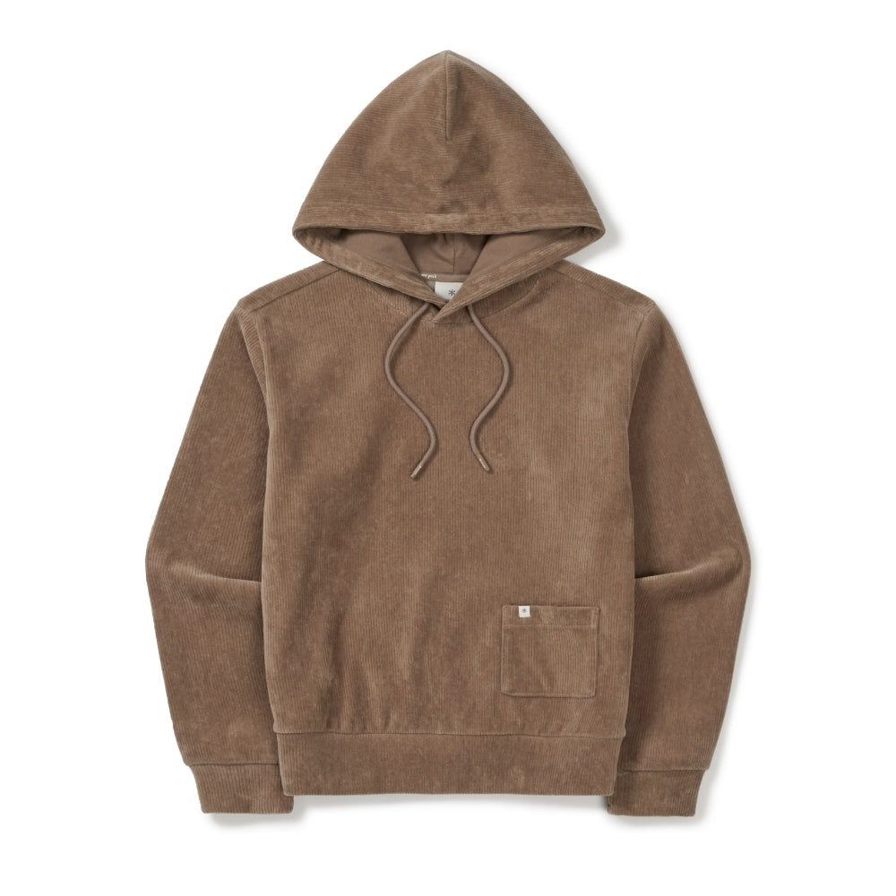 코듀로이 여성 후드 티셔츠 Camel