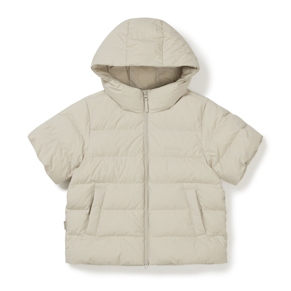 랜드에어 여성 반팔 후드 경량 다운 자켓 Light Beige