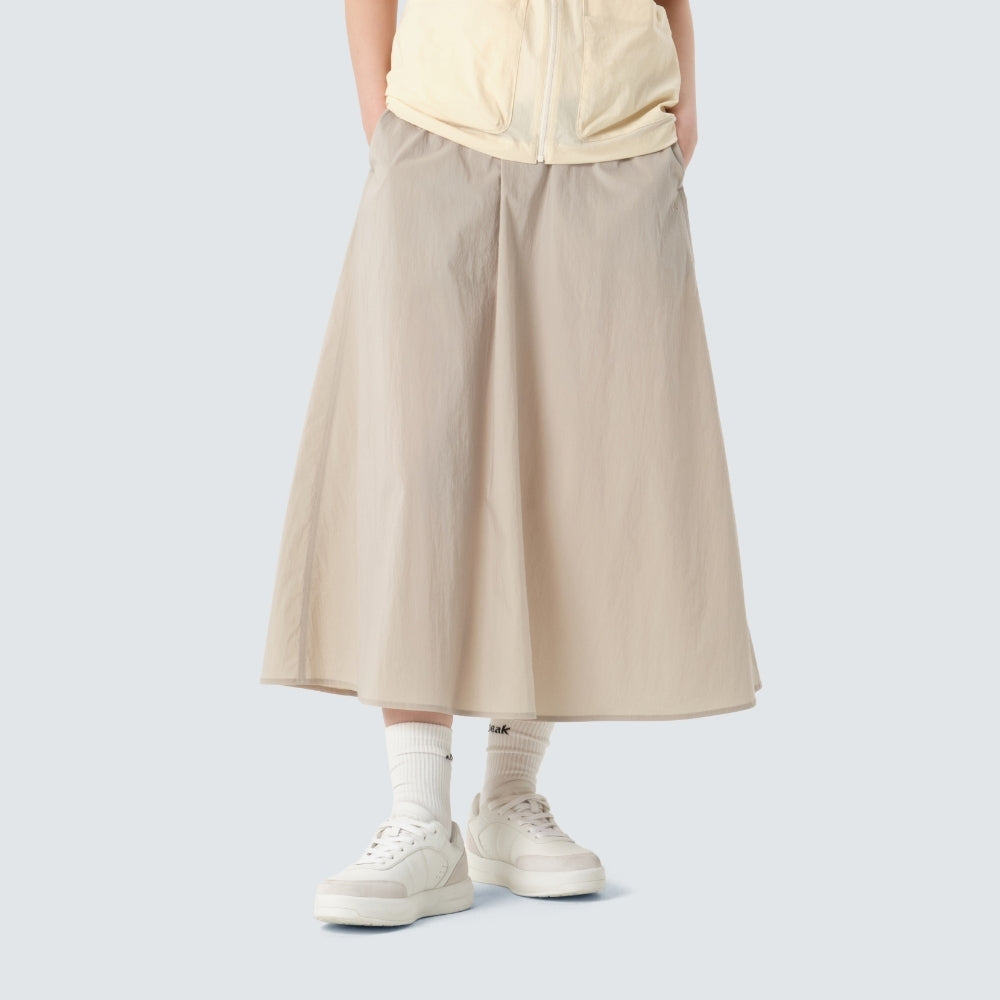 루트 플레어 롱스커트 Light Beige