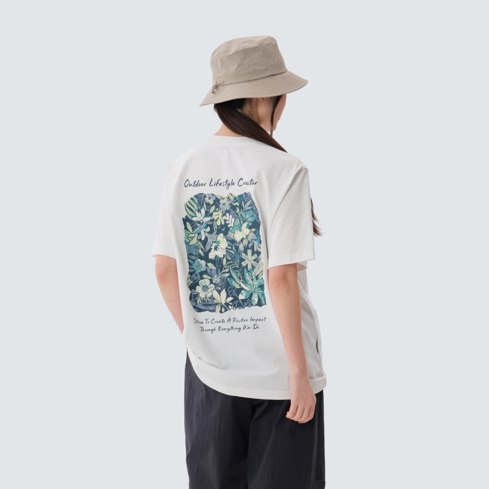 코튼 트로피컬 반팔 티셔츠 Off White