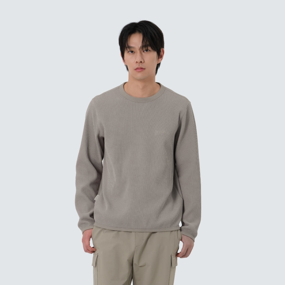 델타피크 와플 맨투맨 Tan Gray