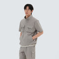 루트 스탠드넥 반팔 아노락 Fog Gray