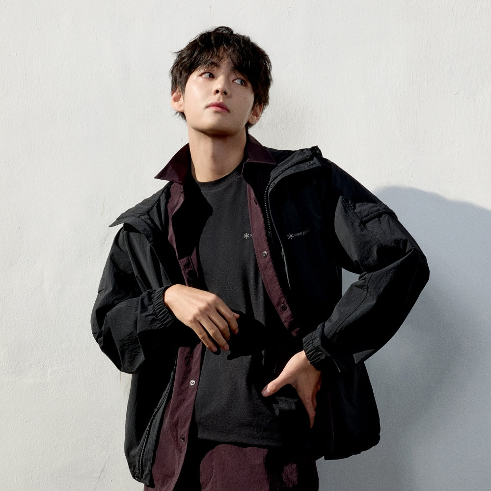 루트 소매 포켓 바람막이 Black
