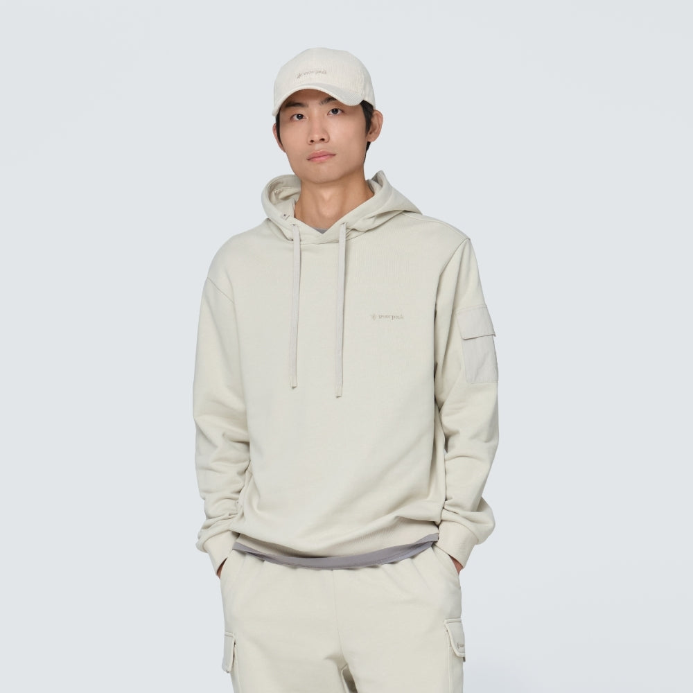 랜드 포켓 후드 티셔츠 Light Beige