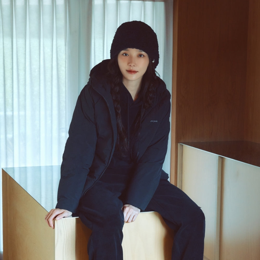 랜드 여성 후드 경량 다운 자켓 Black