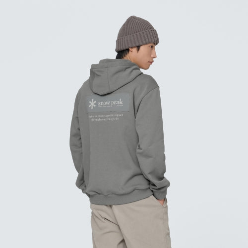 우븐 패치 후드 티셔츠 Dark Gray