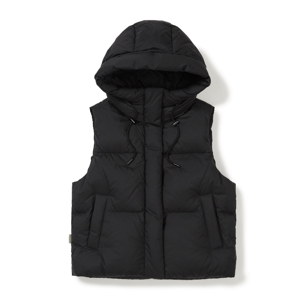퍼피나 여성 후드 다운 베스트 Black