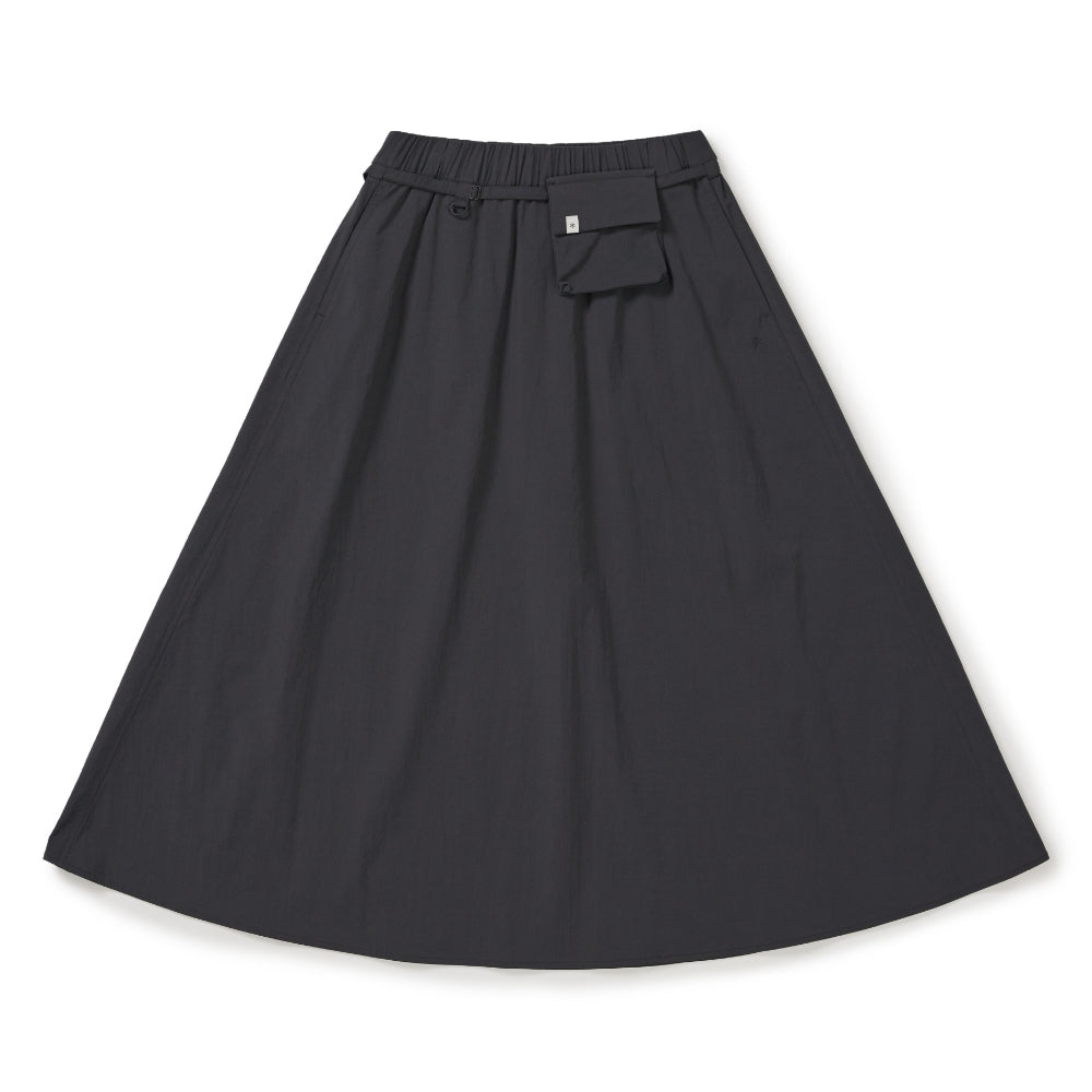 루트 플레어 롱스커트 Charcoal