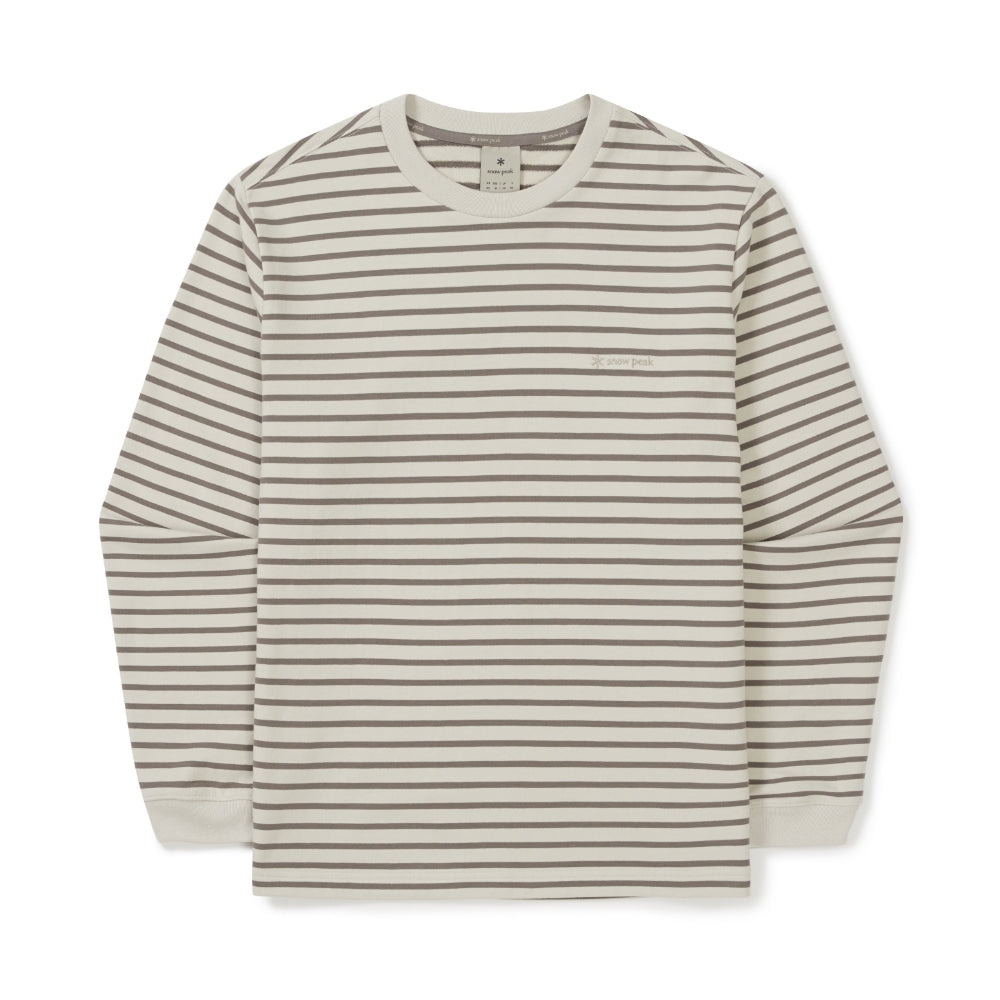 스트라이프 긴팔 티셔츠 Dark Khaki