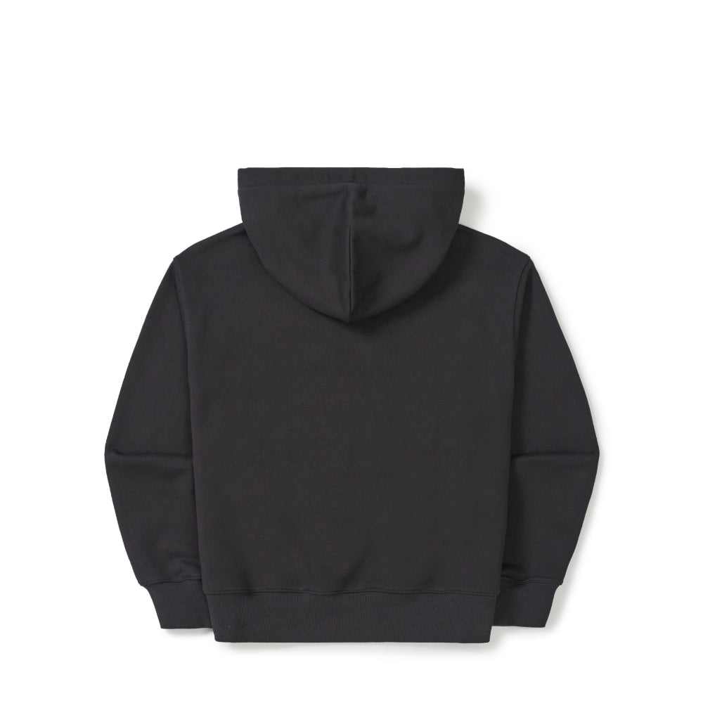 여성 레터링 세미크롭 후드 티셔츠 Dark Charcoal