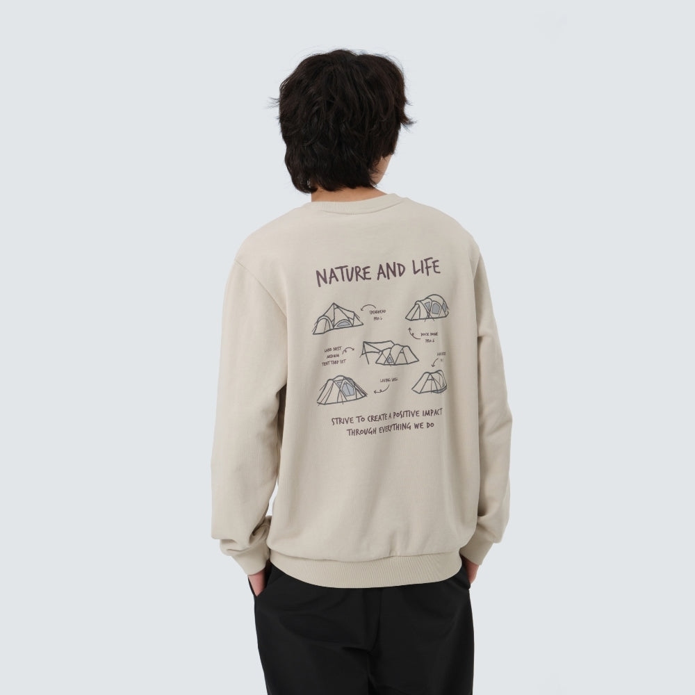 텐트 그래픽 맨투맨 Light Beige