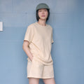 와플 여성 반팔 티셔츠 Pastel Yellow