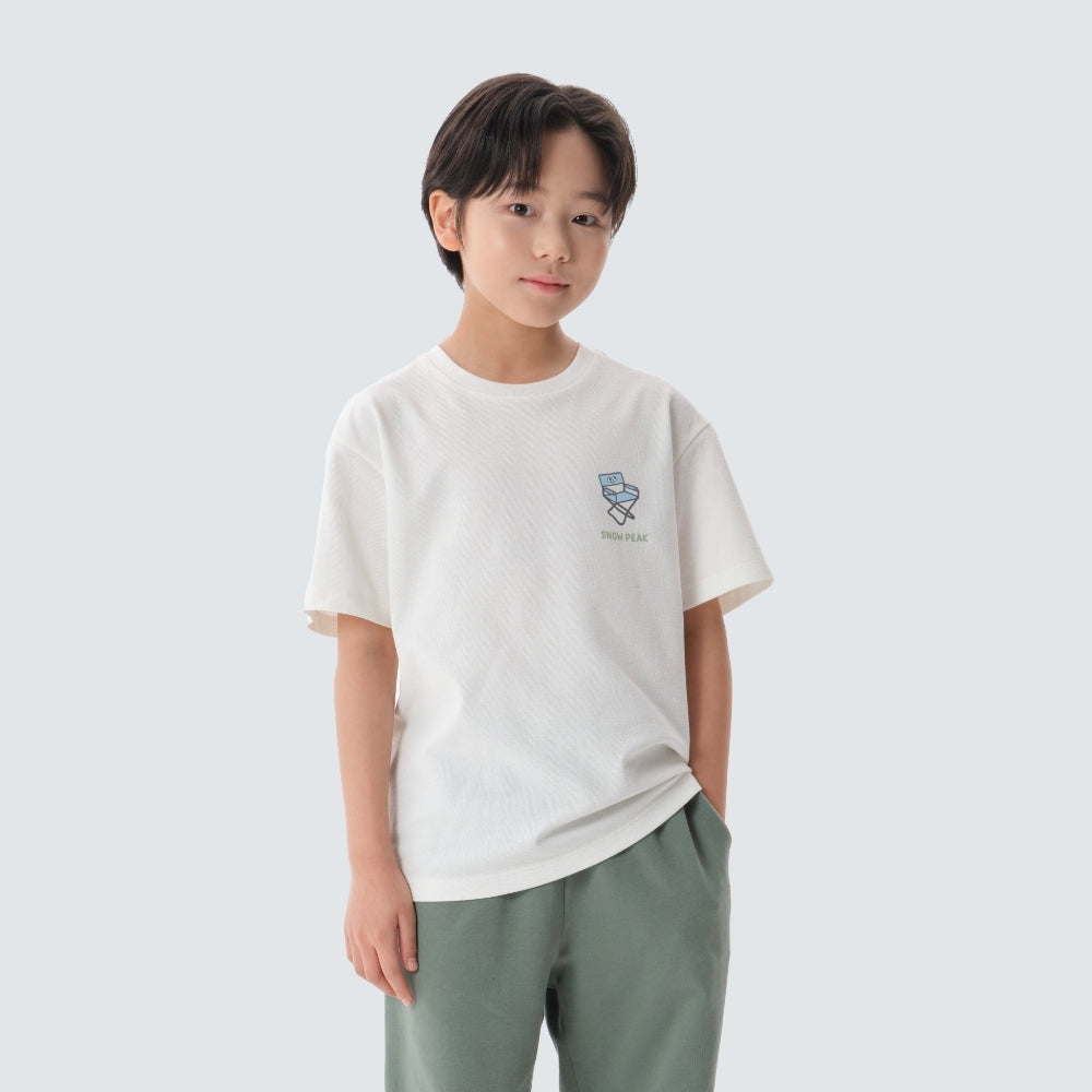 키즈 소로나 캠핑 반팔 티셔츠 Off White