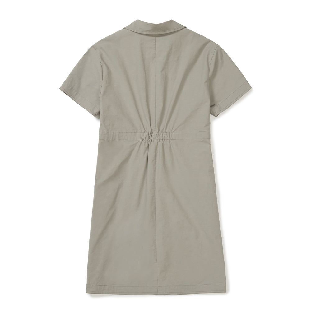 워크 카라넥 원피스 Teal Khaki