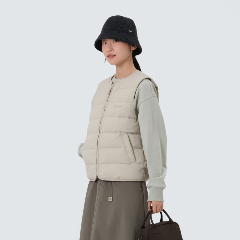 랜드 여성 경량 다운 베스트 Light Beige