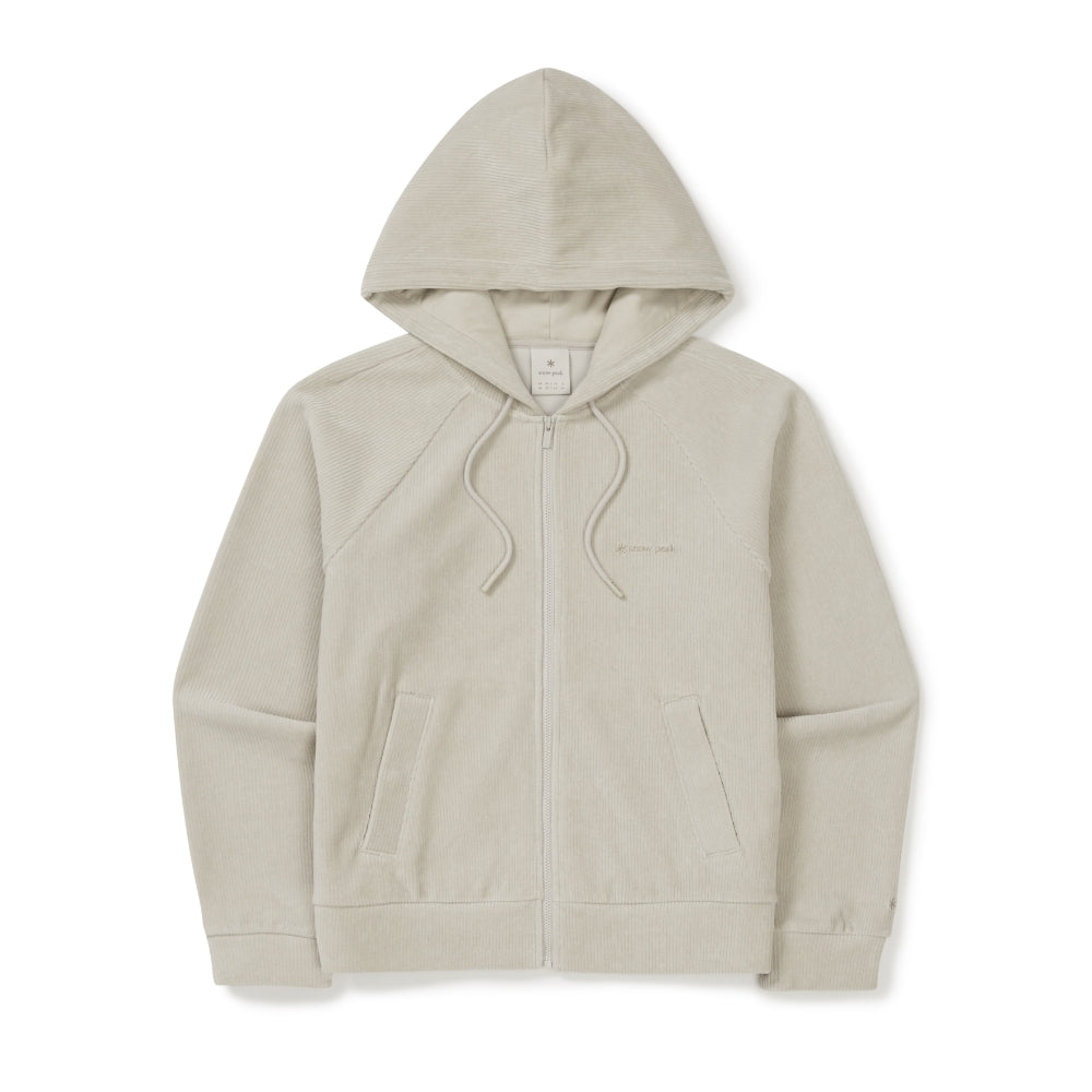 코듀로이 여성 세미크롭 후드 집업 Light Beige