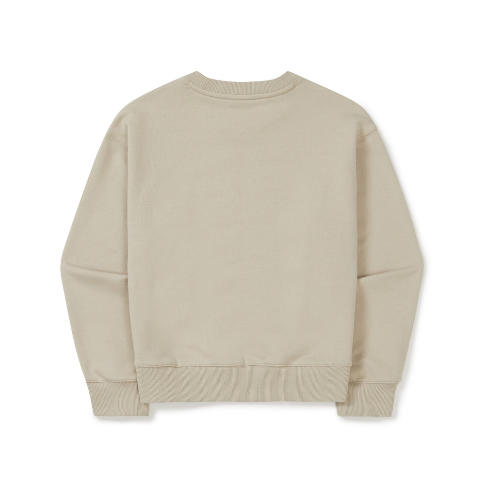 여성 레터링 세미크롭 맨투맨 Beige