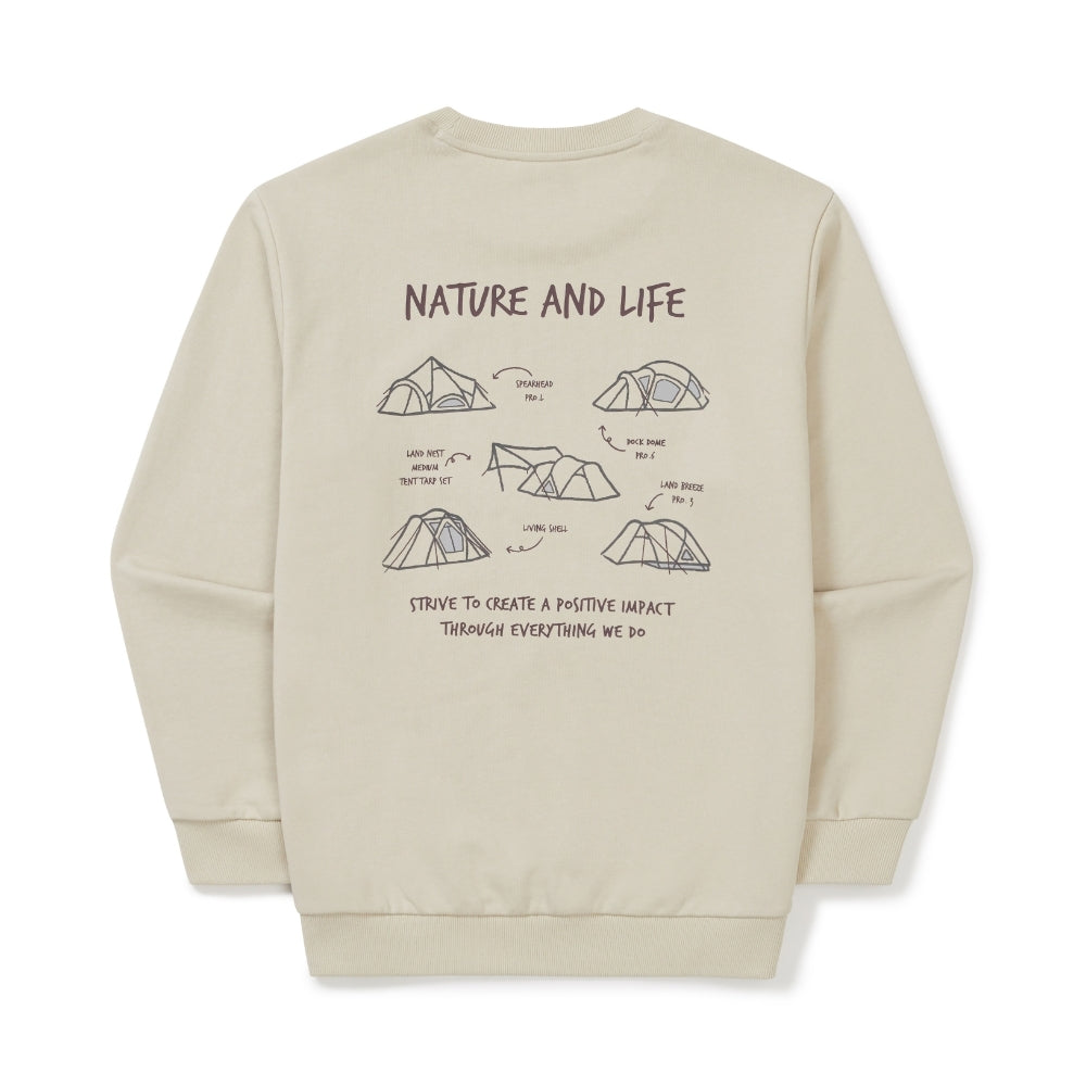 텐트 그래픽 맨투맨 Light Beige