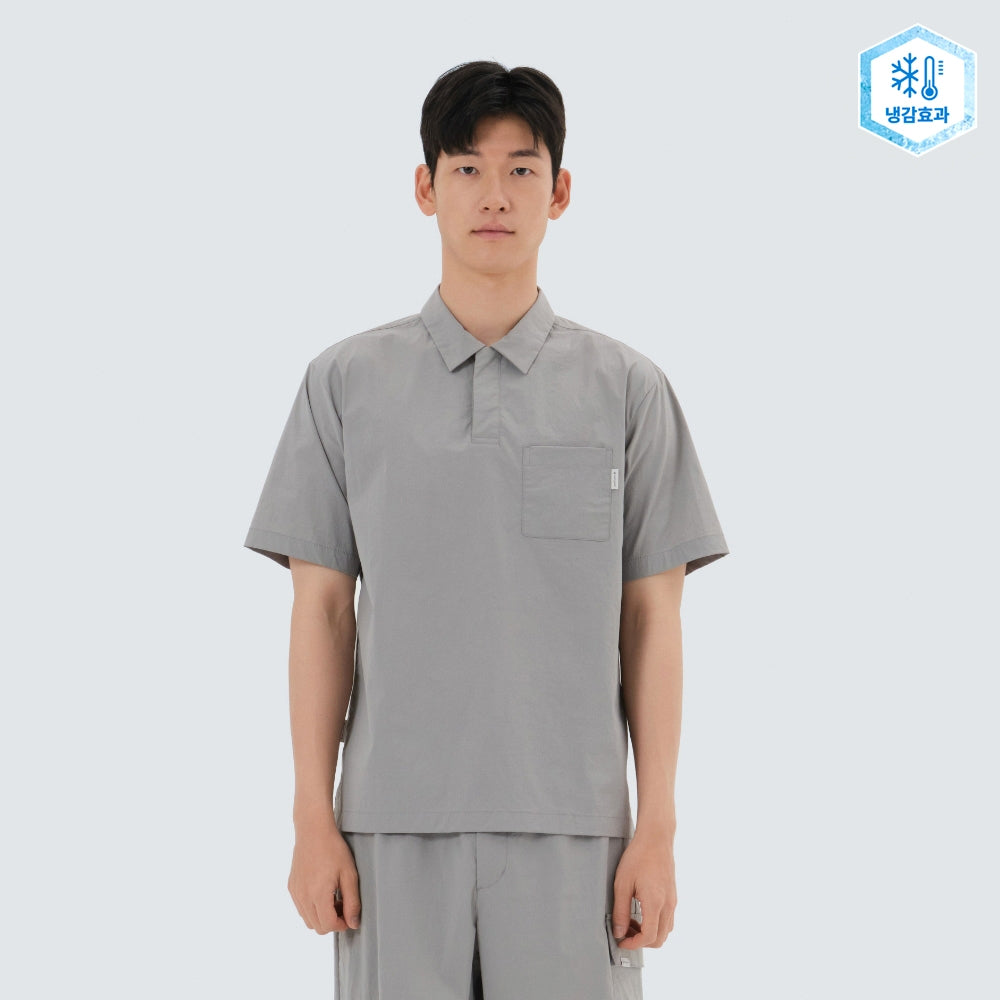 냉감 루트 포켓 반팔 폴로 티셔츠 Gray