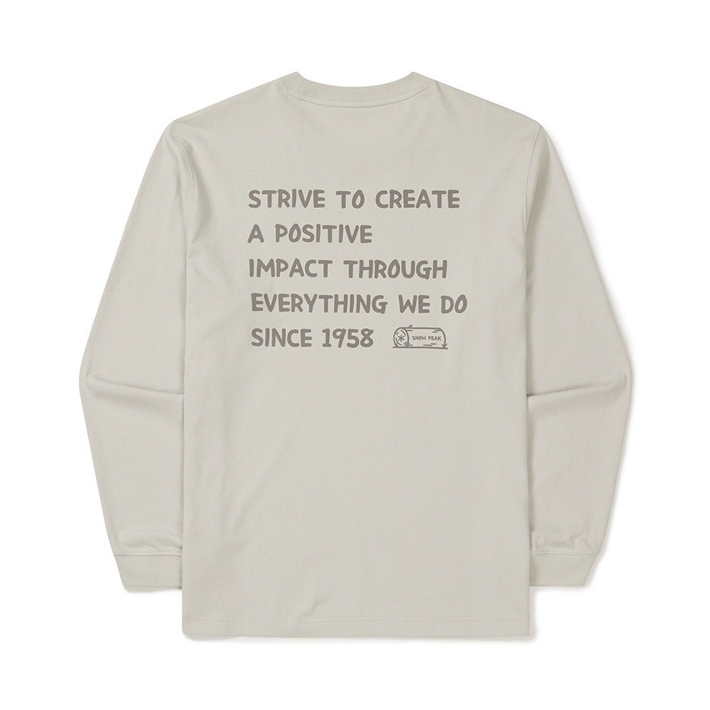 에어로히트 레터링 긴팔 티셔츠 Stone Gray