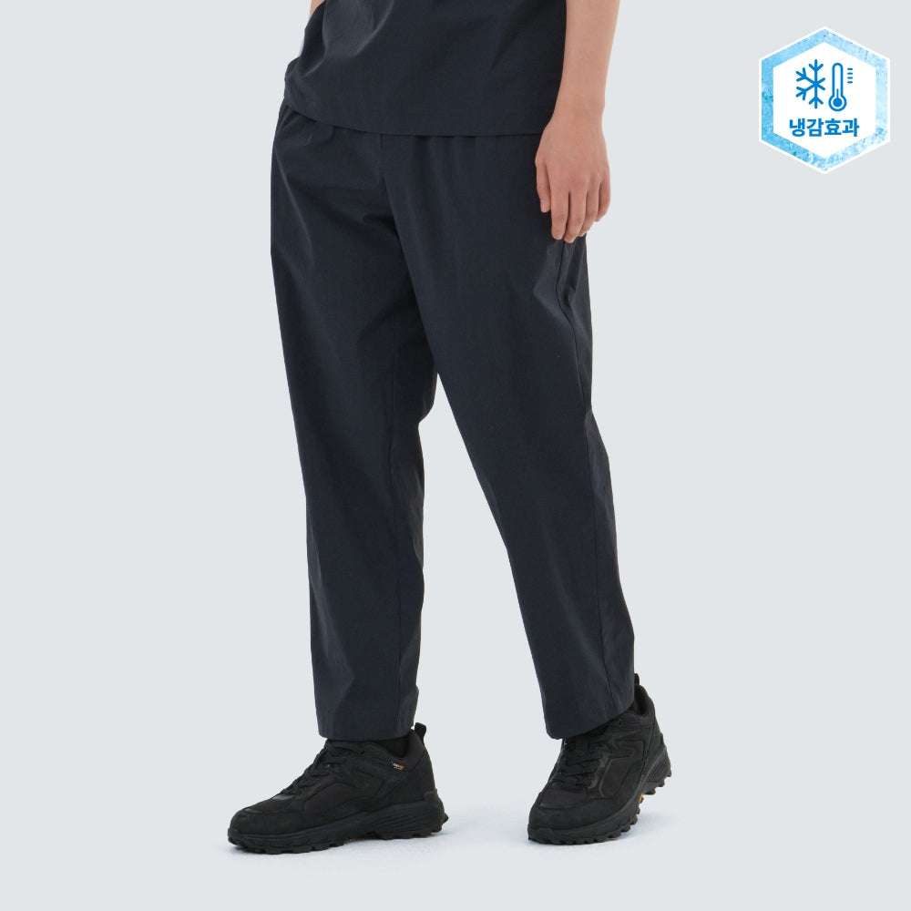 냉감 루트 테이퍼드 팬츠 Navy