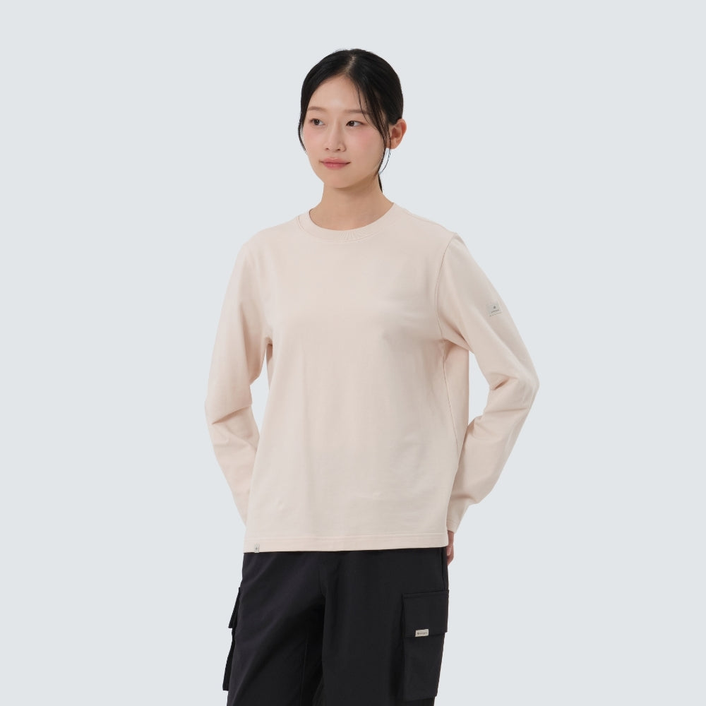 베이직 여성 긴팔 티셔츠 Peach