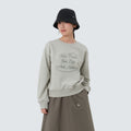 여성 레터링 세미크롭 맨투맨 Mint Khaki