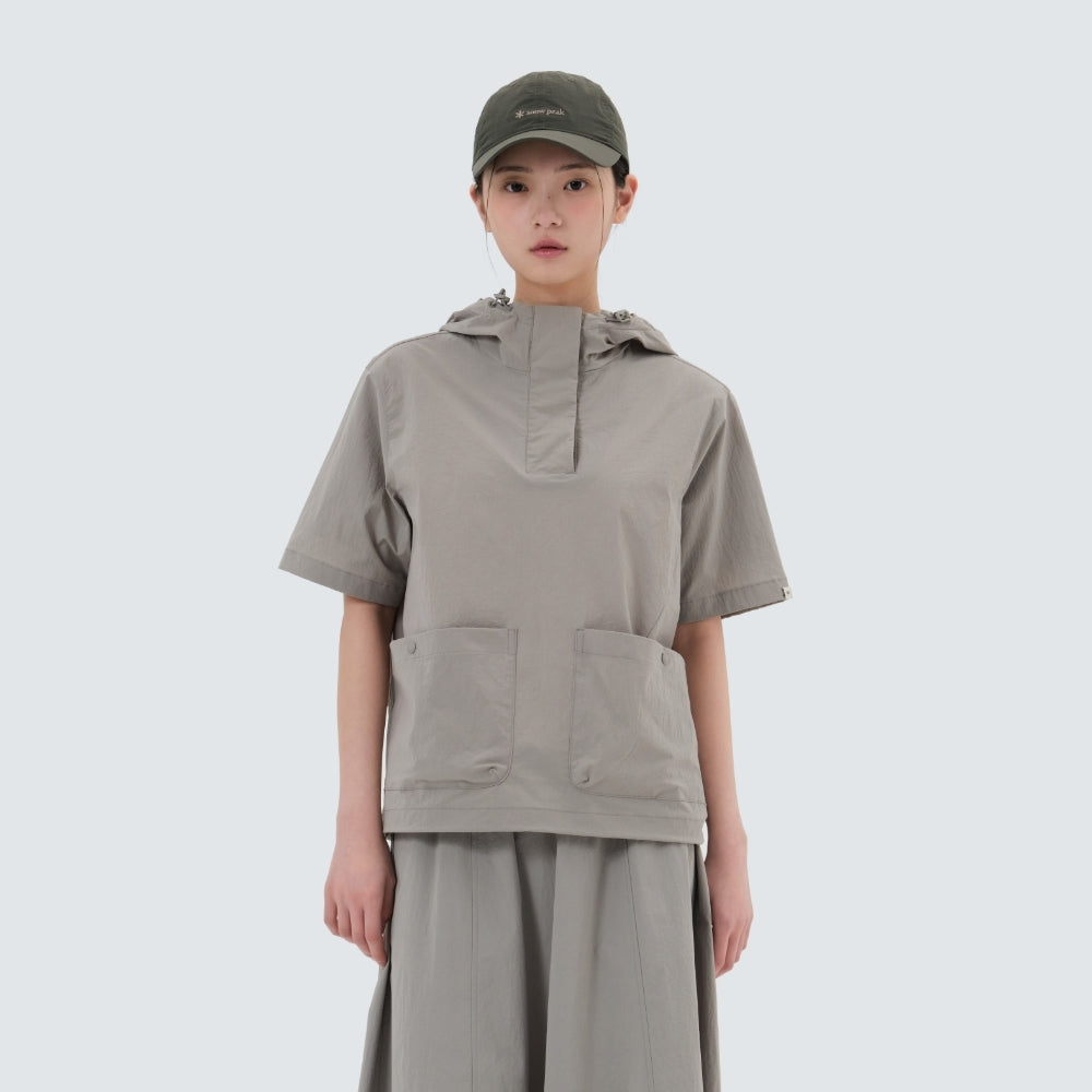 루트 여성 후드 반팔 아노락 Fog Gray