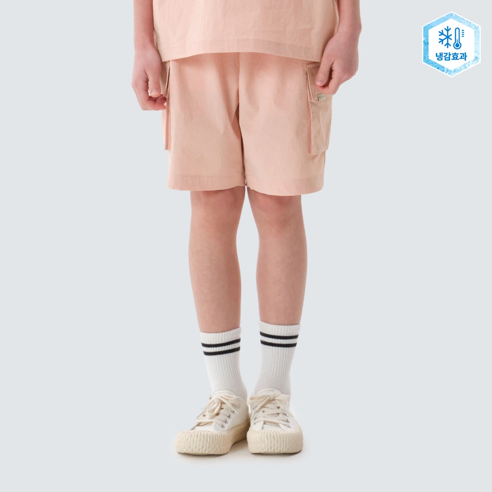 키즈 냉감 루트 카고 반바지 Light Pink