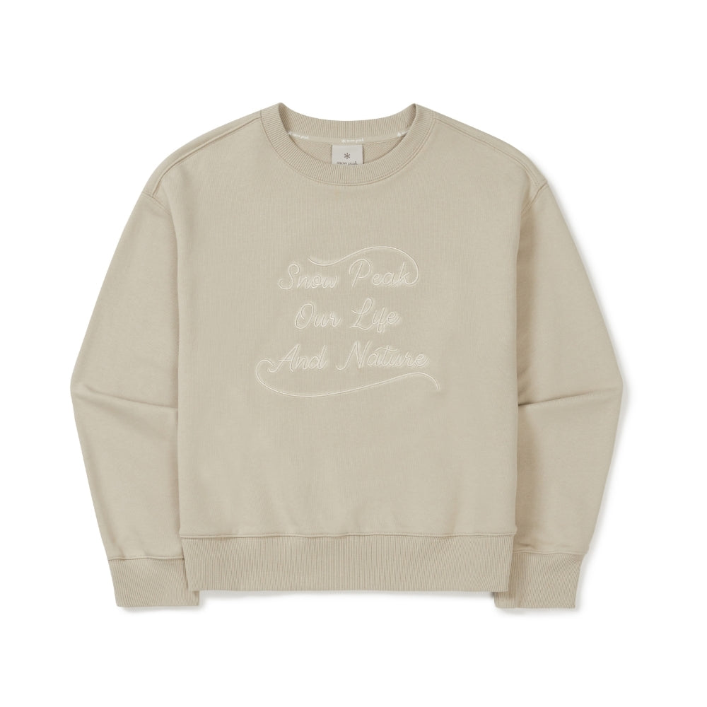 여성 레터링 세미크롭 맨투맨 Beige