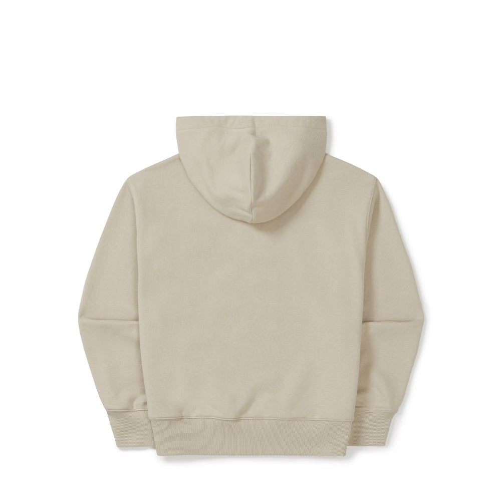 여성 레터링 세미크롭 후드 티셔츠 Beige