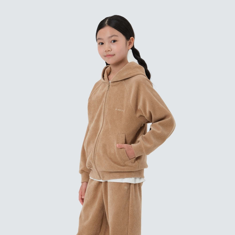 키즈 코듀로이 후드 집업 Camel