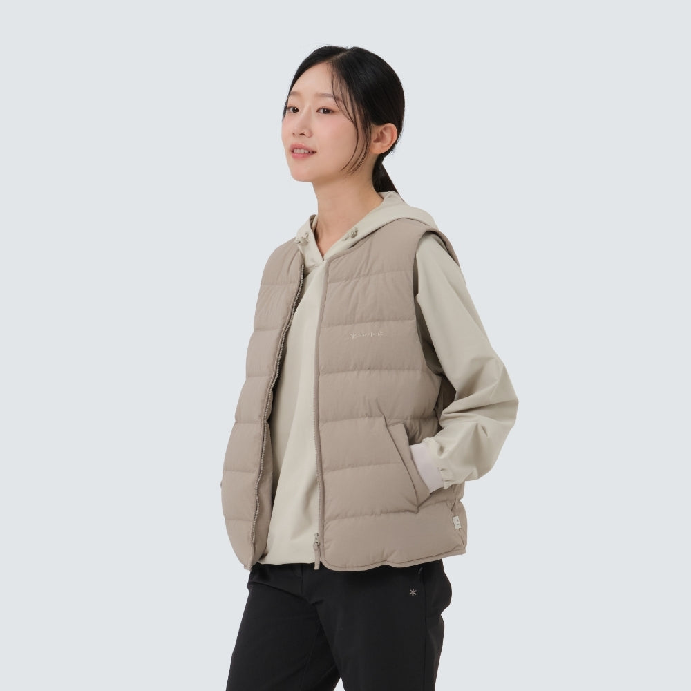 랜드 여성 경량 다운 베스트 Tan Gray