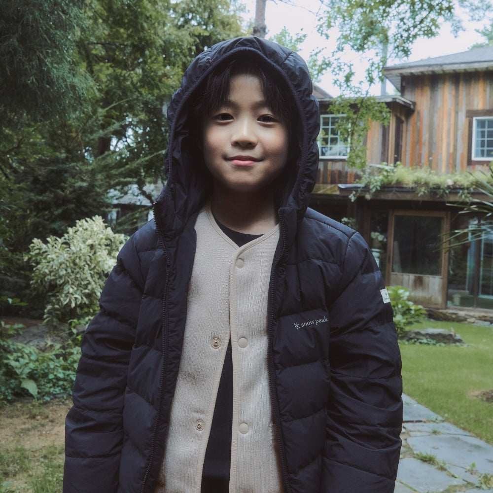 키즈 랜드 후드 경량 다운 자켓 Black