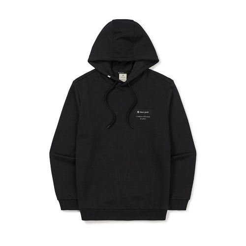 우븐 패치 후드 티셔츠 Black