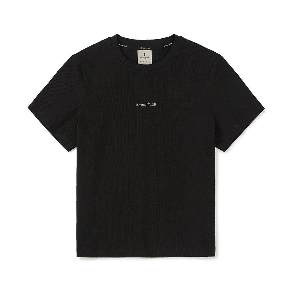 골지 여성 레귤러핏 반팔 티셔츠 Black